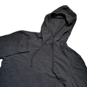 Faherty Sunwashed Slub Hoodie Mens Small Charcoal Grey Organic Cotton Beach